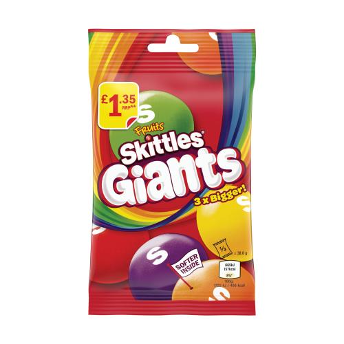 Skittles Giants Vegan Chewy Sweets Fruit Flavored
